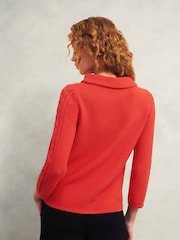 Hobbs Red Camilla 100% Cotton Jumper - Image 2 of 4