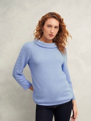 Hobbs Blue Camilla 100% Cotton Jumper - Image 1 of 4