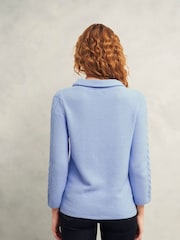 Hobbs Blue Camilla 100% Cotton Jumper - Image 2 of 4