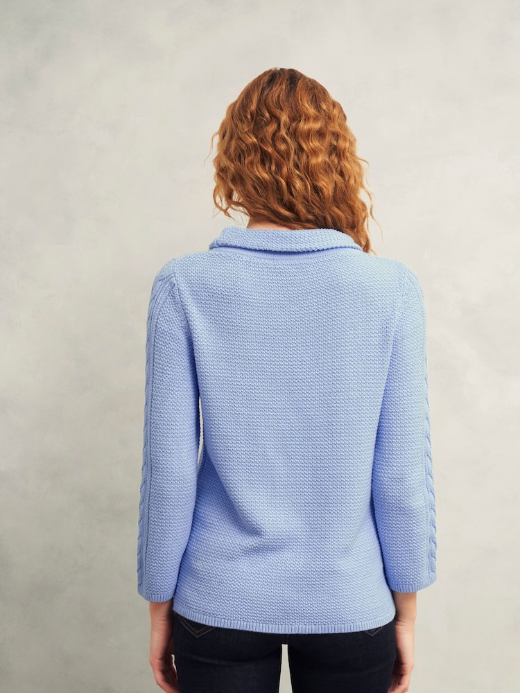 Hobbs Blue Camilla 100% Cotton Jumper - Image 2 of 4