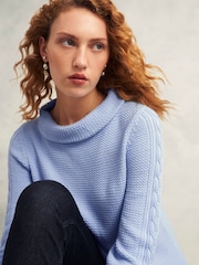Hobbs Blue Camilla 100% Cotton Jumper - Image 3 of 4