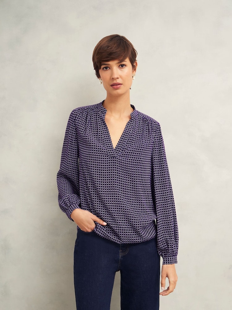 Hobbs Purple Mila Blouse - Image 1 of 4
