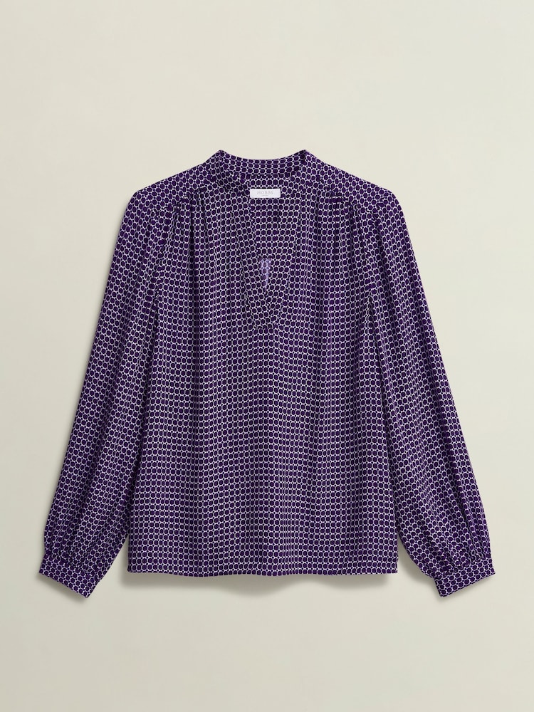 Hobbs Purple Mila Blouse - Image 4 of 4