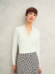 Hobbs White Candice Top - Image 1 of 4
