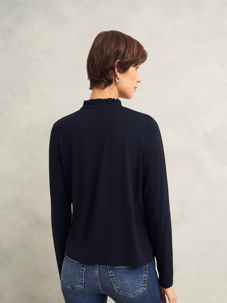 Hobbs Blue Ramona Collared Top - Image 2 of 4 Hobbs Blue Ramona Collared Top - Image 2 of 4