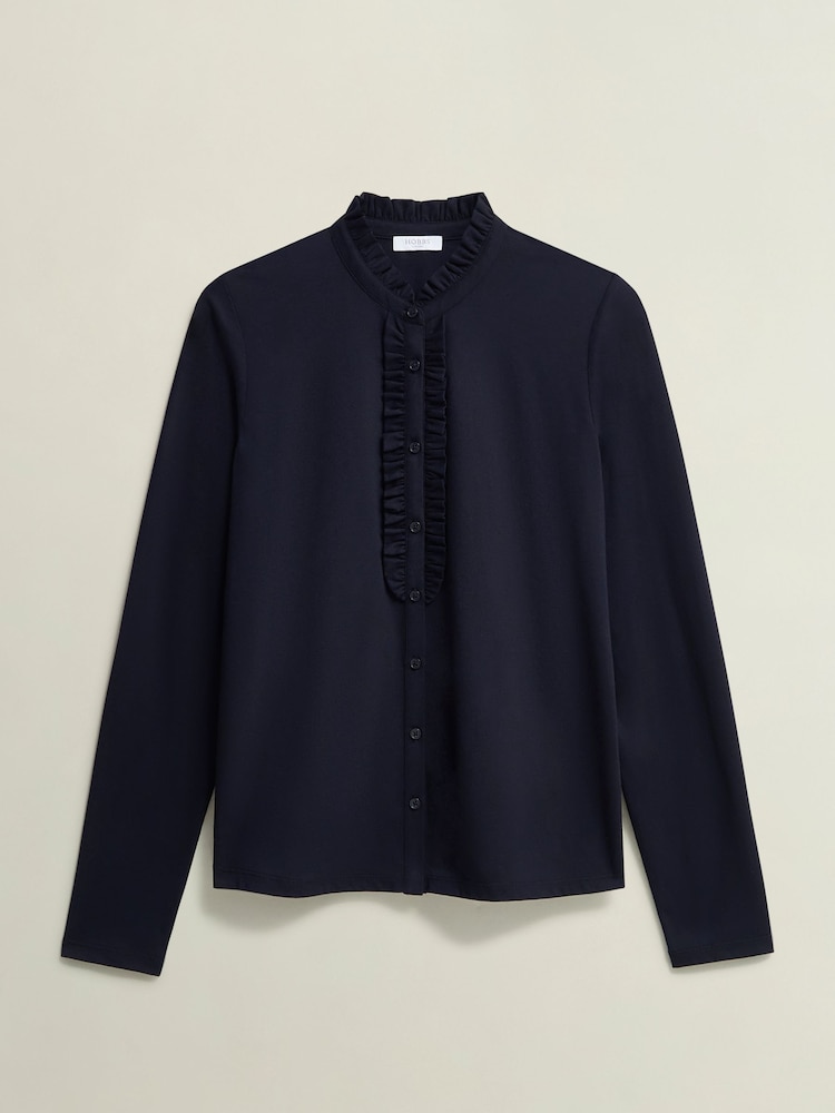 Hobbs Blue Ramona Collared Top - Image 4 of 4 Hobbs Blue Ramona Collared Top - Image 4 of 4