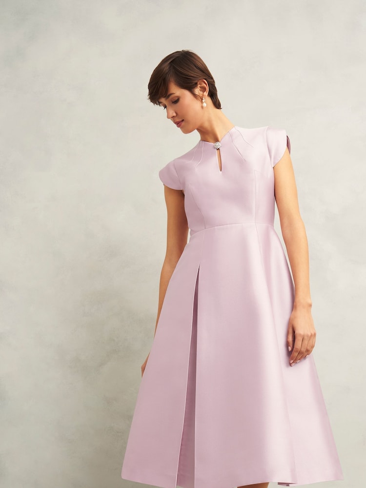 Hobbs Pink Rhea Wool Silk Dress - Image 1 of 4
