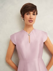 Hobbs Pink Rhea Wool Silk Dress - Image 3 of 4