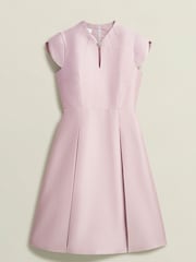 Hobbs Pink Rhea Wool Silk Dress - Image 4 of 4