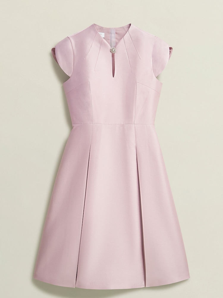 Hobbs Pink Rhea Wool Silk Dress - Image 4 of 4