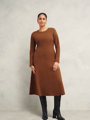 Hobbs Brown Liza Knitted Dress - Image 1 of 4
