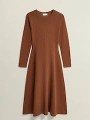 Hobbs Brown Liza Knitted Dress - Image 4 of 4