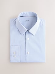 White/Blue Fine Stripe Muscle Fit Motionflex Textured Shirt - Image 6 of 8