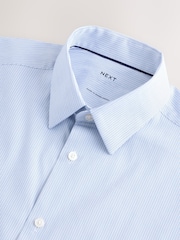 White/Blue Fine Stripe Muscle Fit Motionflex Textured Shirt - Image 7 of 8