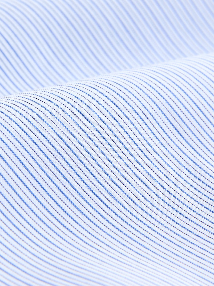 White/Blue Fine Stripe Muscle Fit Motionflex Textured Shirt - Image 8 of 8