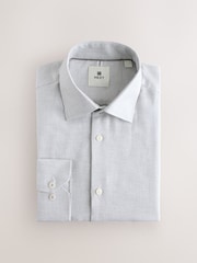 Grey Slim Fit Premium 100% Cotton Textured Shirt - Image 11 of 13