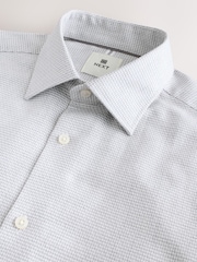 Grey Slim Fit Premium 100% Cotton Textured Shirt - Image 12 of 13