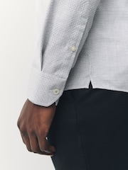 Grey Slim Fit Premium 100% Cotton Textured Shirt - Image 3 of 13