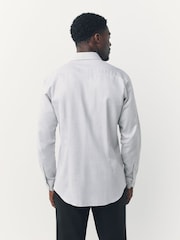 Grey Slim Fit Premium 100% Cotton Textured Shirt - Image 4 of 13