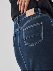 JD Williams Blue Stretch Denim Midi Skirt - Image 3 of 5