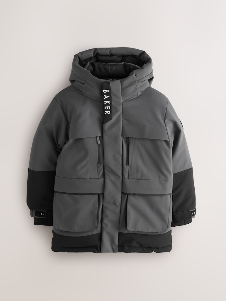Baker by Ted Baker Shower Resistant Colourblock Parka Coat - Image 1 of 9