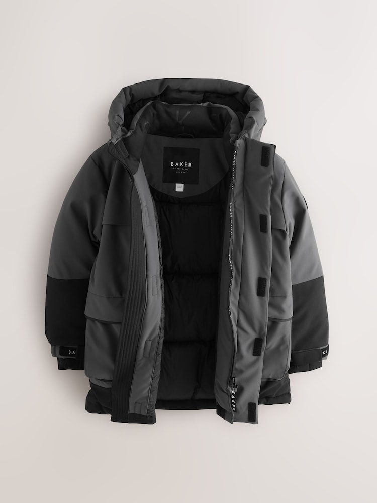 Baker by Ted Baker Shower Resistant Colourblock Parka Coat - Image 2 of 9