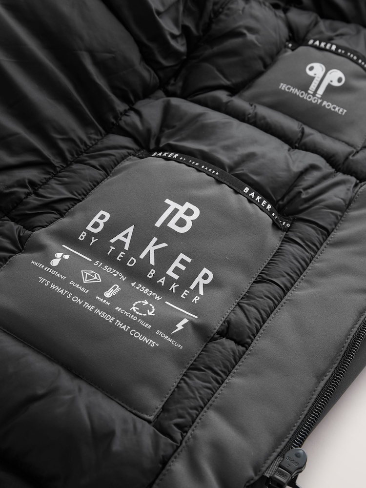 Baker by Ted Baker Shower Resistant Colourblock Parka Coat - Image 9 of 9