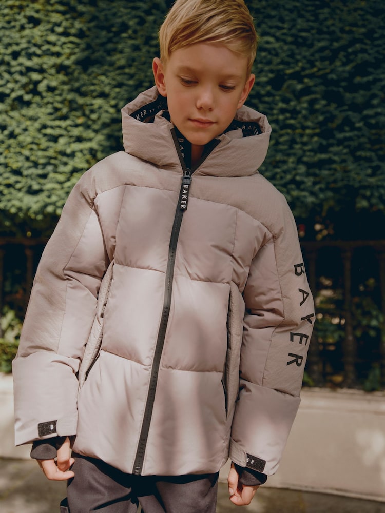 Baker by Ted Baker Neutral Shower Resistant Padded Coat - Image 2 of 13