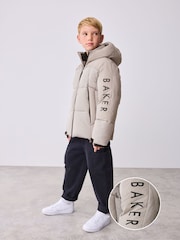 Baker by Ted Baker Neutral Shower Resistant Padded Coat - Image 3 of 13