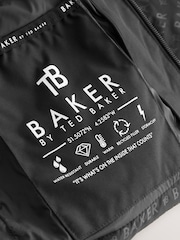 Baker by Ted Baker Shower Resistant Printed Black Padded Coat - Image 16 of 16