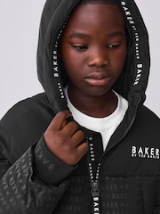 Baker by Ted Baker Shower Resistant Printed Black Padded Coat - Image 5 of 16