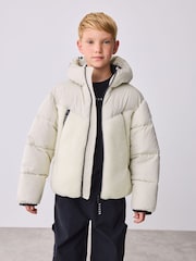 Baker by Ted Baker Neutral Borg Padded Coat - Image 2 of 15