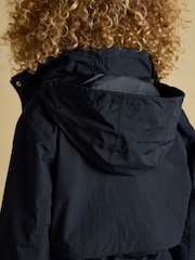Joules Hensley Navy Longline Waterproof Coat with Packable Hood - Image 11 of 12