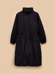 Joules Hensley Navy Longline Waterproof Coat with Packable Hood - Image 12 of 12