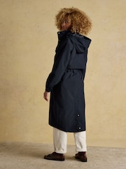 Joules Hensley Navy Longline Waterproof Coat with Packable Hood - Image 2 of 12