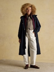 Joules Hensley Navy Longline Waterproof Coat with Packable Hood - Image 3 of 12
