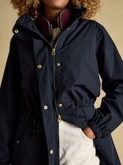 Joules Hensley Navy Longline Waterproof Coat with Packable Hood - Image 6 of 12