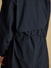 Joules Hensley Navy Longline Waterproof Coat with Packable Hood - Image 9 of 12