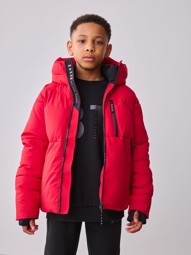 Baker by Ted Baker Shower Resistant Red Padded Coat - Image 2 of 20