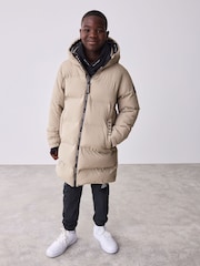 Baker by Ted Baker Shower Resistant Stone Longline Padded Coat - Image 1 of 19