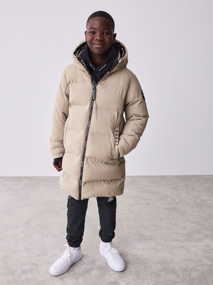 Baker by Ted Baker Shower Resistant Stone Longline Padded Coat - Image 1 of 19