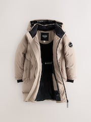 Baker by Ted Baker Shower Resistant Stone Longline Padded Coat - Image 13 of 19