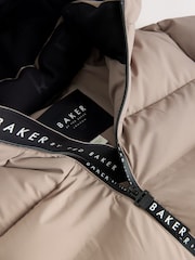 Baker by Ted Baker Shower Resistant Stone Longline Padded Coat - Image 14 of 19