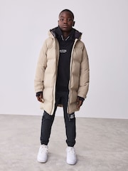 Baker by Ted Baker Shower Resistant Stone Longline Padded Coat - Image 2 of 19