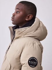 Baker by Ted Baker Shower Resistant Stone Longline Padded Coat - Image 5 of 19
