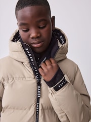 Baker by Ted Baker Shower Resistant Stone Longline Padded Coat - Image 6 of 19