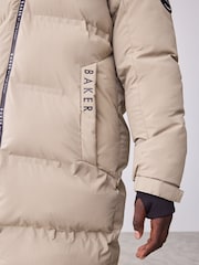 Baker by Ted Baker Shower Resistant Stone Longline Padded Coat - Image 8 of 19