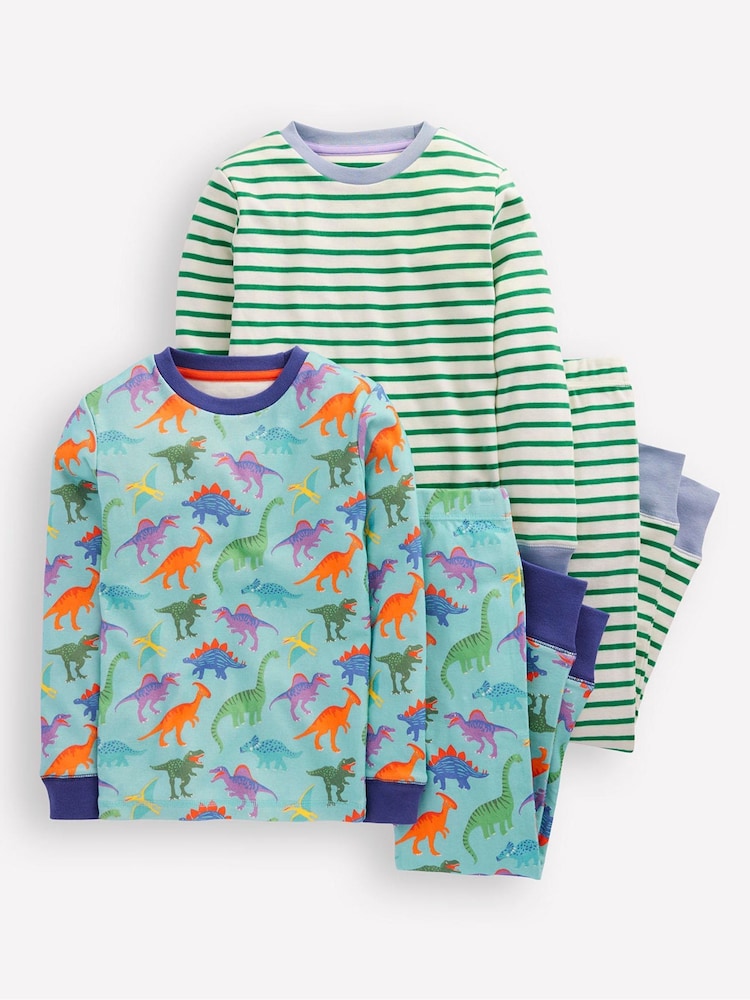 Boden Blue Snug 100% Cotton Pyjamas 2 Pack - Image 1 of 3 Boden Blue Snug 100% Cotton Pyjamas 2 Pack - Image 1 of 3