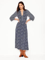 Boden Blue Ivy Smocked Midi Dress - Image 1 of 7