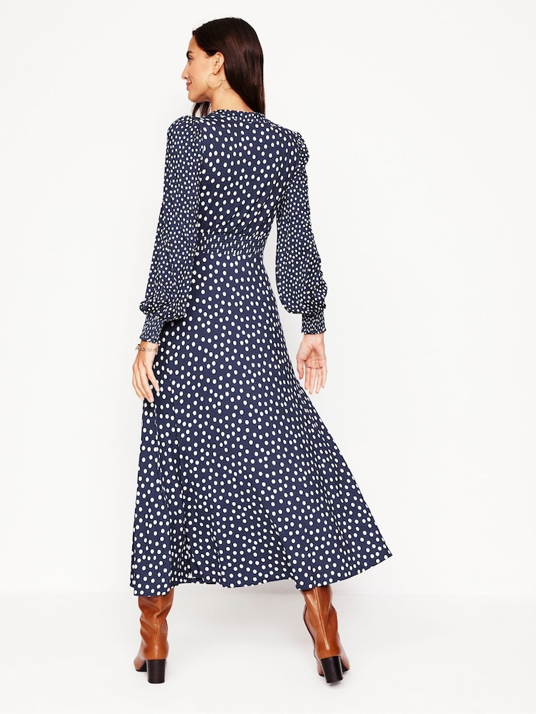 Boden Blue Ivy Smocked Midi Dress - Image 2 of 7